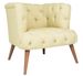 Fauteuil style Chesterfield tissu beige clair Wester 75 cm - Photo n°2