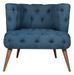 Fauteuil style Chesterfield tissu bleu nuit Wester 75 cm - Photo n°1