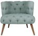 Fauteuil style Chesterfield tissu bleu pastel Wester 75 cm - Photo n°1