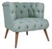 Fauteuil style Chesterfield tissu bleu pastel Wester 75 cm - Photo n°2