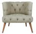 Fauteuil style Chesterfield tissu gris clair Wester 75 cm - Photo n°1
