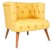 Fauteuil style Chesterfield tissu jaune Wester 75 cm - Photo n°2