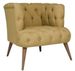 Fauteuil style Chesterfield tissu marron clair Wester 75 cm - Photo n°1