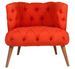 Fauteuil style Chesterfield tissu rouge Wester 75 cm - Photo n°1