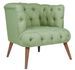 Fauteuil style Chesterfield tissu vert pastel Wester 75 cm - Photo n°2