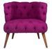 Fauteuil style Chesterfield tissu violet Wester 75 cm - Photo n°1