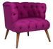 Fauteuil style Chesterfield tissu violet Wester 75 cm - Photo n°2