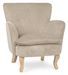 Fauteuil tissu doux tourterelle et pieds en bois de sapin Kania 72 cm - Photo n°1