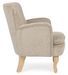 Fauteuil tissu doux tourterelle et pieds en bois de sapin Kania 72 cm - Photo n°3