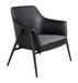 Fauteuil tissu et cuir noir et pieds en acier Rudy - Photo n°1