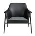 Fauteuil tissu et cuir noir et pieds en acier Rudy - Photo n°3