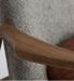 Fauteuil tissu gris coussin cuir marron et pieds pin massif clair Pierig - Photo n°5