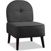 Fauteuil tissu gris foncé et pieds bois noir Annie - Photo n°1