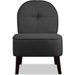 Fauteuil tissu gris foncé et pieds bois noir Annie - Photo n°2