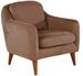 Fauteuil tissu marron et pieds bois naturel Shekal 71 cm - Photo n°1