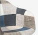 Fauteuil tissu patchwork bleu, gris, marron et pieds chêne clair Tarkal - Photo n°4