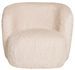 Fauteuil tissu texturé doux crème ANDY – Douceur ronde et design compact - Photo n°1