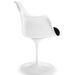 Fauteuil Tulipo pivotant blanc brillant avec coussin - Design haut de gamme - Photo n°2