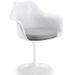 Fauteuil Tulipo pivotant blanc brillant avec coussin - Design haut de gamme - Photo n°1