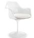 Fauteuil Tulipo pivotant blanc brillant avec coussin - Design haut de gamme - Photo n°1