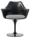 Fauteuil Tulipo pivotant noir brillant avec coussin - Design haut de gamme - Photo n°1