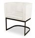 Fauteuil velours blanc et pied métal noir Naoli - Photo n°1