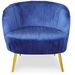 Fauteuil velours bleu et pieds métal doré Boras - Photo n°3