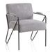 Fauteuil velours gris clair et pieds métal anthracite Apach - Photo n°1