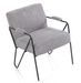 Fauteuil velours gris clair et pieds métal anthracite Apach - Photo n°3