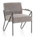 Fauteuil velours gris et pieds métal anthracite Apach - Photo n°1