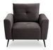 Fauteuil velours gris et pieds métal noir Conel - Photo n°1