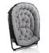 Fauteuil velours gris et pieds métal noir Iful - Photo n°3