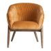 Fauteuil velours moutarde et pin massif clair Enzo - Photo n°1