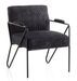 Fauteuil velours noir et pieds métal anthracite Apach - Photo n°1