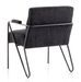 Fauteuil velours noir et pieds métal anthracite Apach - Photo n°2