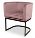 Fauteuil velours rose et pied métal noir Naoli - Photo n°1