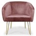 Fauteuil velours rose et pieds métal doré Nostran - Photo n°1