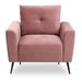 Fauteuil velours rose et pieds métal noir Conel - Photo n°1