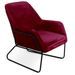 Fauteuil velours rouge et pieds métal noir Claude - Photo n°1