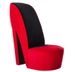 Fauteuil velours rouge Fashionly - Photo n°1