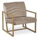 Fauteuil velours taupe et pieds métal doré Doriv - Photo n°1