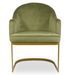 Fauteuil velours vert kaki et pied métal doré Tserve - Photo n°1