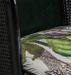 Fauteuil velours vert rotin et métal noir Awena - Photo n°5