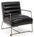Fauteuil vintage BRINA – Simili cuir & structure acier, esprit industriel chic - Photo n°1
