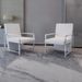 Fauteuils 2 pcs avec cadre chromé Blanc Similicuir - Photo n°1