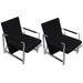 Fauteuils 2 pcs avec cadre chromé Noir Similicuir - Photo n°1