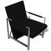 Fauteuils 2 pcs avec cadre chromé Noir Similicuir - Photo n°5