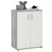 FMD Armoire avec 2 portes Blanc et gris - Photo n°1