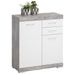 FMD Armoire avec 2 portes et 2 tiroirs 80x34,9x89,9 cm Béton et blanc 2 - Photo n°1