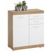 FMD Armoire avec 2 portes et 2 tiroirs 80x34,9x89,9 cm Blanc et chêne - Photo n°1